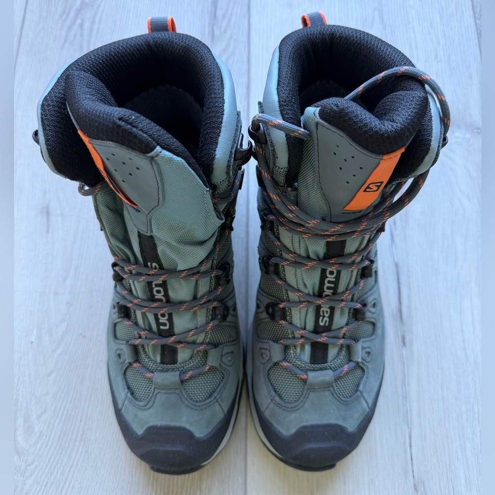 SALOMON Women's QUEST 4D GTX Blue/grey with orange accents. Size 7 - Picture 3 of 10